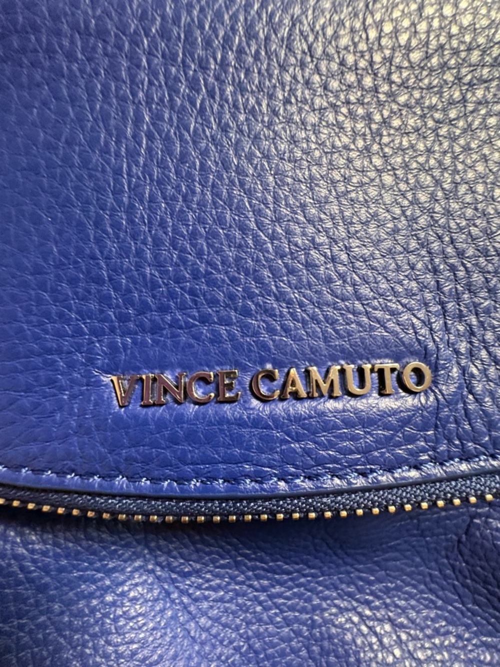 Vince Camuto Cobalt Blue Pebbled Leather Crossbody - Picture 8 of 14
